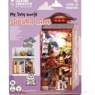 DIY Деревянный Book Nook Миниатюрный деревянный набор «Улочка Сакура» с подсветкой: купить с доставкой по Кипру или в книжных магазинах Букберри в Лимасоле, Ларнаке и Пафосе