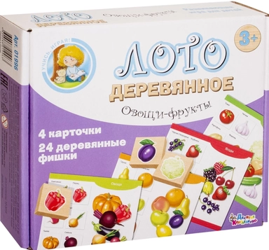 Лото деревянное "Овощи и фрукты": купить с доставкой по Кипру или в книжных магазинах Букберри в Лимасоле, Ларнаке и Пафосе