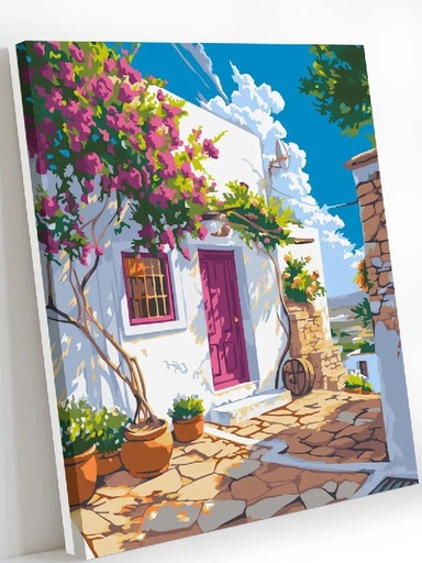 Картина по номерам "Греческий дворик": купить с доставкой по Кипру или в книжных магазинах Букберри в Лимасоле, Ларнаке и Пафосе