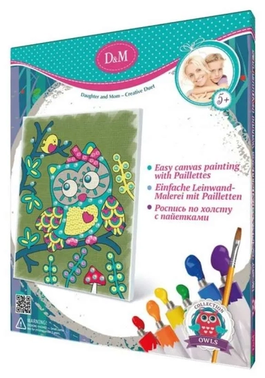 D&M Роспись по холсту арт.57395 "Совушка" 25*30 см.: купить с доставкой по Кипру или в книжных магазинах Букберри в Лимасоле, Ларнаке и Пафосе