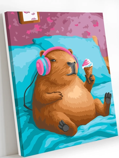 Картина по номерам на холсте с подрамником 40х50
 "Капибара": купить с доставкой по Кипру или в книжных магазинах Букберри в Лимасоле, Ларнаке и Пафосе