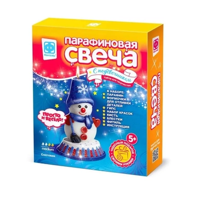 Парафиновая свеча с подсвечником "Снеговик": купить с доставкой по Кипру или в книжных магазинах Букберри в Лимасоле, Ларнаке и Пафосе