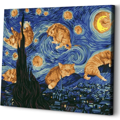Картина по номерам - "Котоночь": купить с доставкой по Кипру или в книжных магазинах Букберри в Лимасоле, Ларнаке и Пафосе