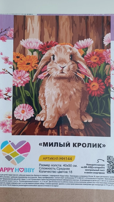 Картина по номерам-"Милый кролик": купить с доставкой по Кипру или в книжных магазинах Букберри в Лимасоле, Ларнаке и Пафосе