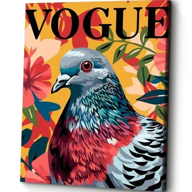 Картина по номерам на холсте с подрамником 40х50 "Фэшен голубь": купить с доставкой по Кипру или в книжных магазинах Букберри в Лимасоле, Ларнаке и Пафосе