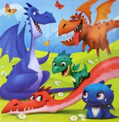 Пазл фигурный на подложке. Дракончики, 45 деталей: купить с доставкой по Кипру или в книжных магазинах Букберри в Лимасоле, Ларнаке и Пафосе