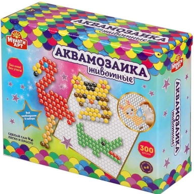 MultiArt. Аквамозаика "Животные" 300 бусин, арт.AQUABEADS300-MULART1: купить с доставкой по Кипру или в книжных магазинах Букберри в Лимасоле, Ларнаке и Пафосе
