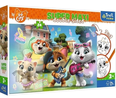 Пазл-раскраска Super maxi 24 арт.41011 "Радостные кошки"/ 44 кота: купить с доставкой по Кипру или в книжных магазинах Букберри в Лимасоле, Ларнаке и Пафосе
