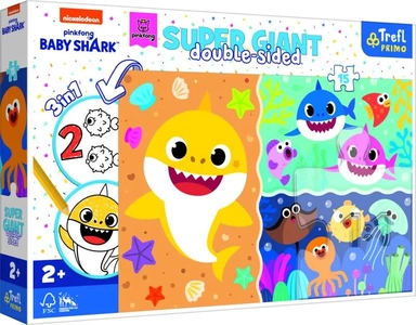 Trefl. Пазл-раскраска Гигант 15 арт.42004 "Little Shark" (Маленькая Акула): купить с доставкой по Кипру или в книжных магазинах Букберри в Лимасоле, Ларнаке и Пафосе