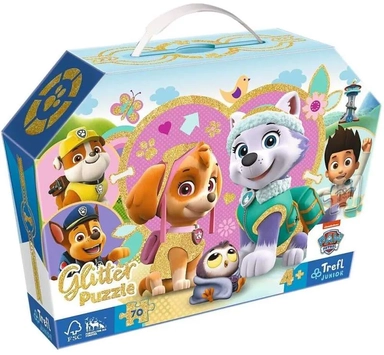 Trefl. Пазл Glitter 70 арт.53015 "Paw Patrol" (Щенячий патруль. Прекрасный Скай и Эверест.): купить с доставкой по Кипру или в книжных магазинах Букберри в Лимасоле, Ларнаке и Пафосе