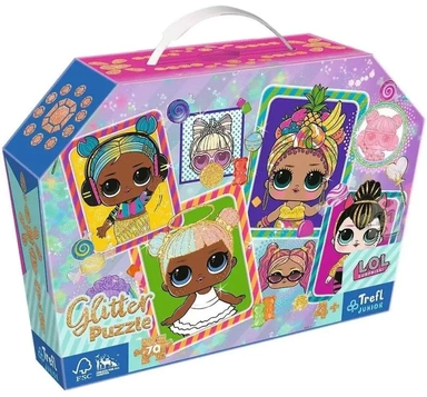Trefl. Пазл Glitter 70 арт.53016 "Красочные куклы ЛОЛ": купить с доставкой по Кипру или в книжных магазинах Букберри в Лимасоле, Ларнаке и Пафосе