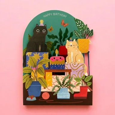 Открытка с вырубкой "Кошки" (AL286 Cats): купить с доставкой по Кипру или в книжных магазинах Букберри в Лимасоле, Ларнаке и Пафосе