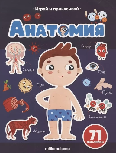 Анатомия. Играй и приклеивай: купить с доставкой по Кипру или в книжных магазинах Букберри в Лимасоле, Ларнаке и Пафосе