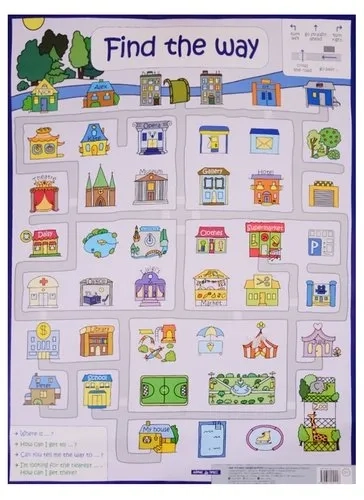 Найди дорогу . Find the way. Наглядное пособие на англ.яз.: купить с доставкой по Кипру или в книжных магазинах Букберри в Лимасоле, Ларнаке и Пафосе