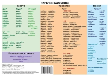 Учебная грамматическая таблица "Наречия": купить с доставкой по Кипру или в книжных магазинах Букберри в Лимасоле, Ларнаке и Пафосе