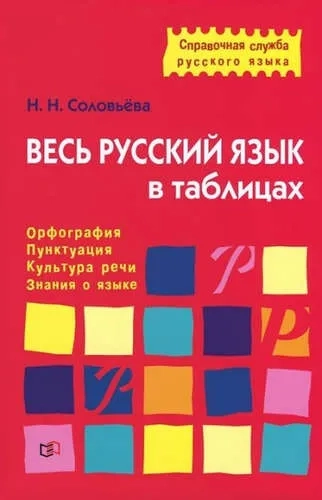 Весь русский язык в таблицах. Орфография, пунктуация, культура речи, знания о языке: купить с доставкой по Кипру или в книжных магазинах Букберри в Лимасоле, Ларнаке и Пафосе